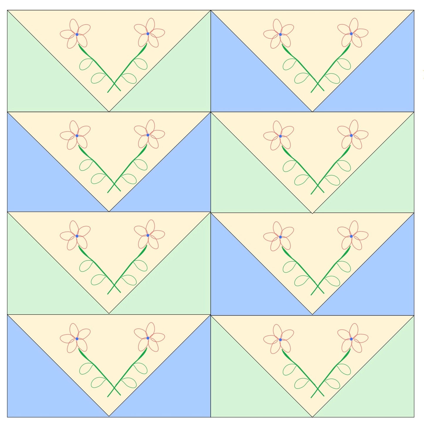 flying south quilt block diagram.