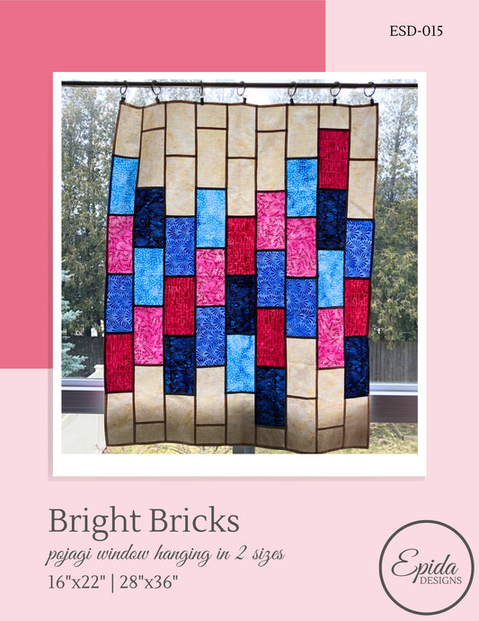 pattern cover for Bright Bricks window hanging by Epida Designs.
