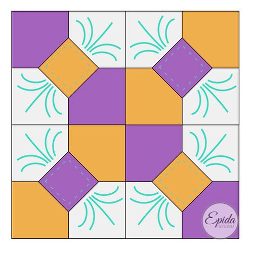 diagram for bow tie quilt block.