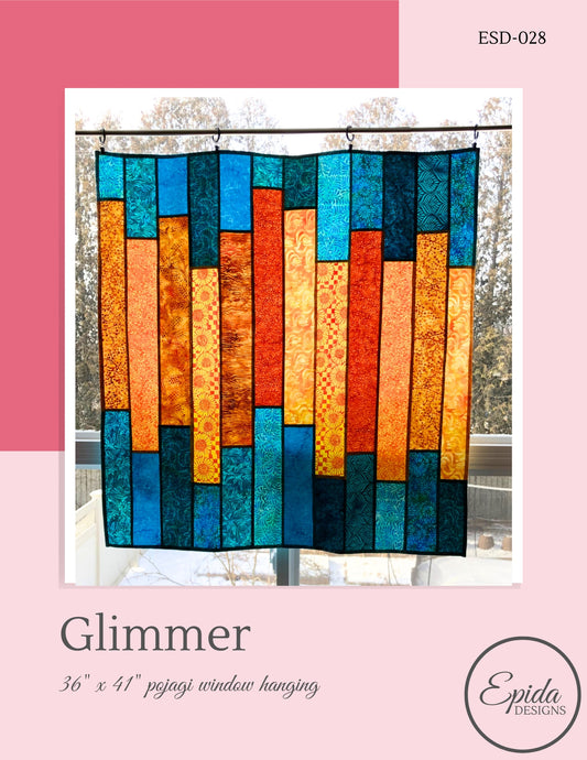 pattern cover for "Glimmer" pojagi window hanging by Epida Studio and Designs.
