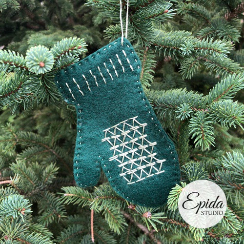 green felt Christmas ornament.