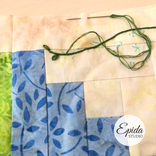 Log Cabin Garden quilt block