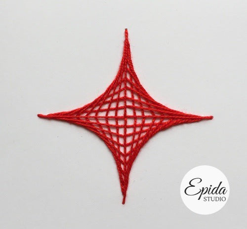 card with star embroidery.