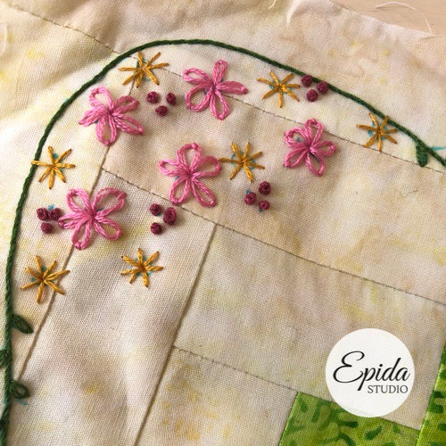 Log Cabin Garden quilt block