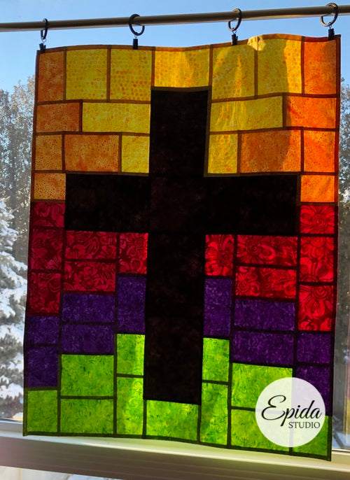medium sized pojagi cross curtain.