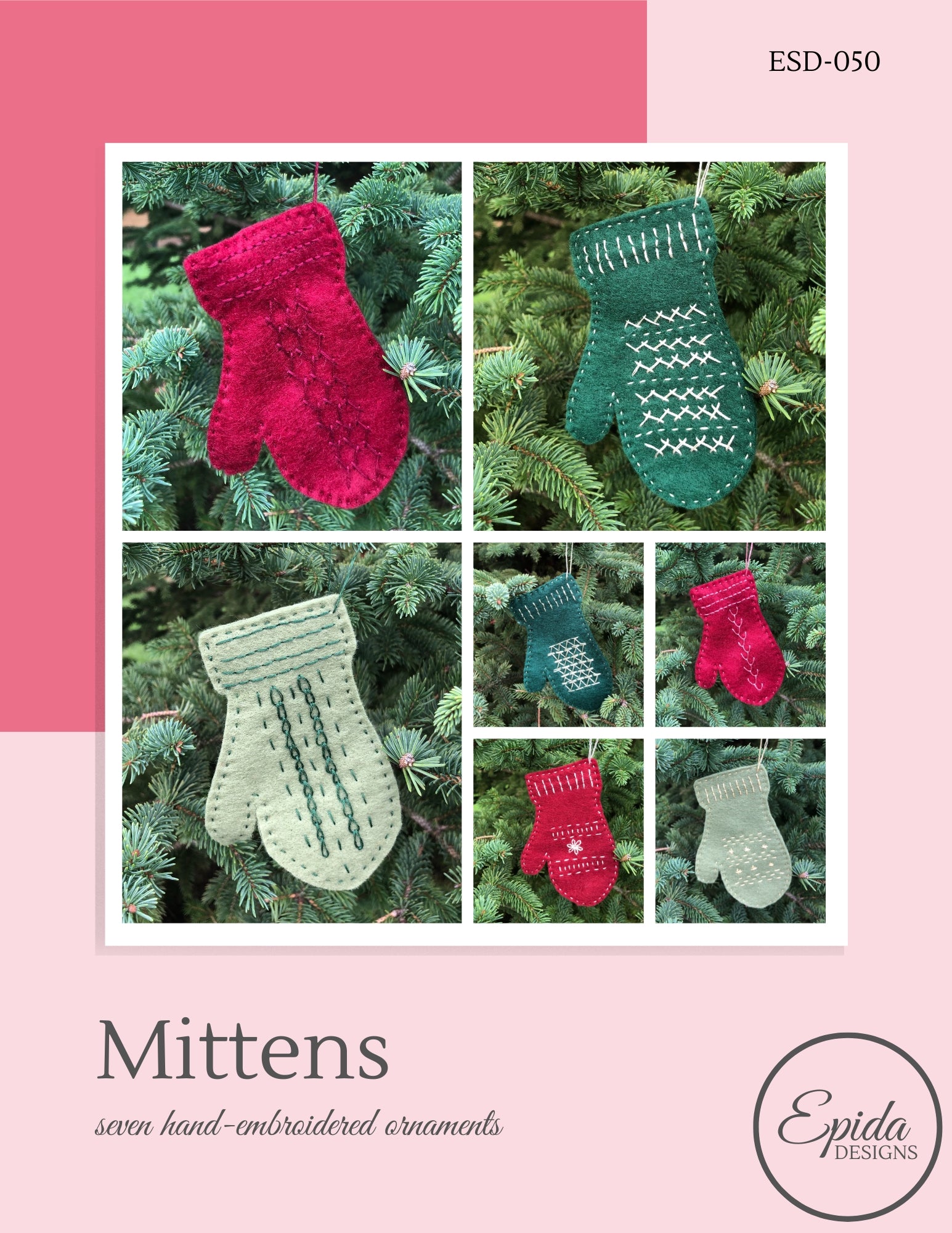 cover for embroidered mittens ornaments.