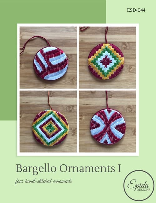 hand embroidered bargello ornaments pattern cover.