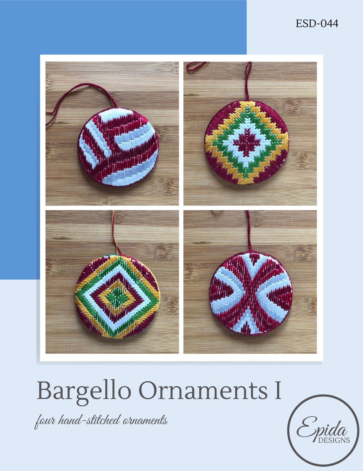 bargello Christmas ornaments pattern.