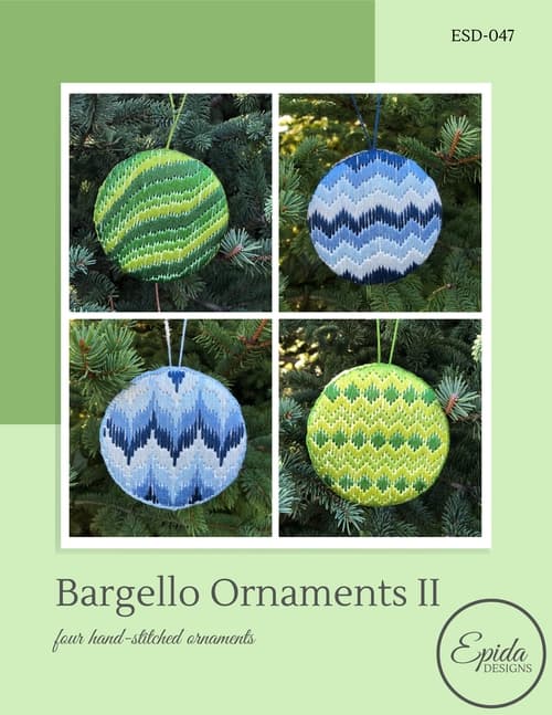 hand stitched bargello ornaments pattern coverr.