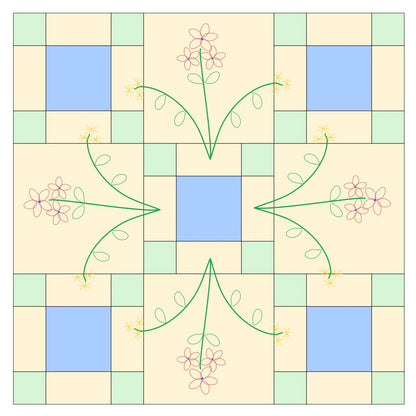 double nine patch quilt block diagram.