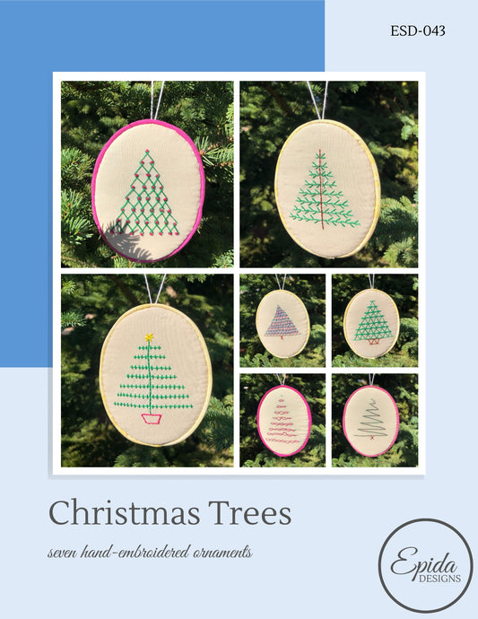 Christmas tree embroidered ornaments pattern cover.