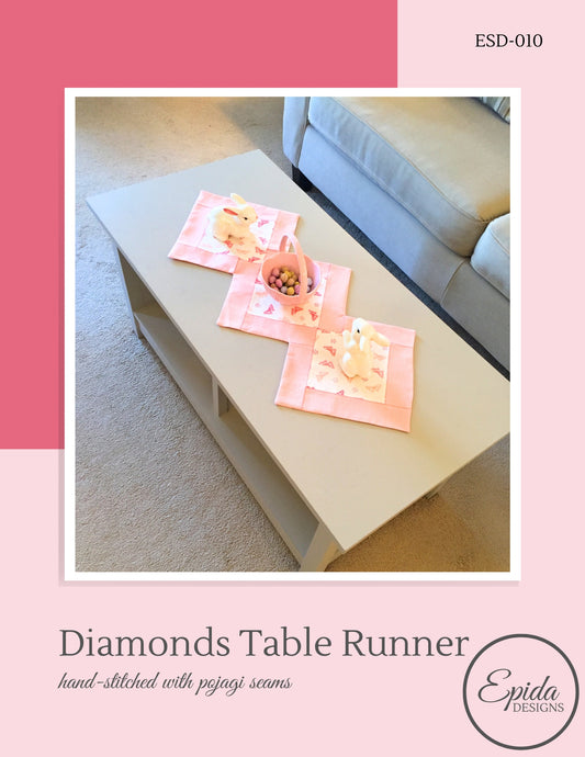 Diamonds Table runner by Epida Studio pattern cover.