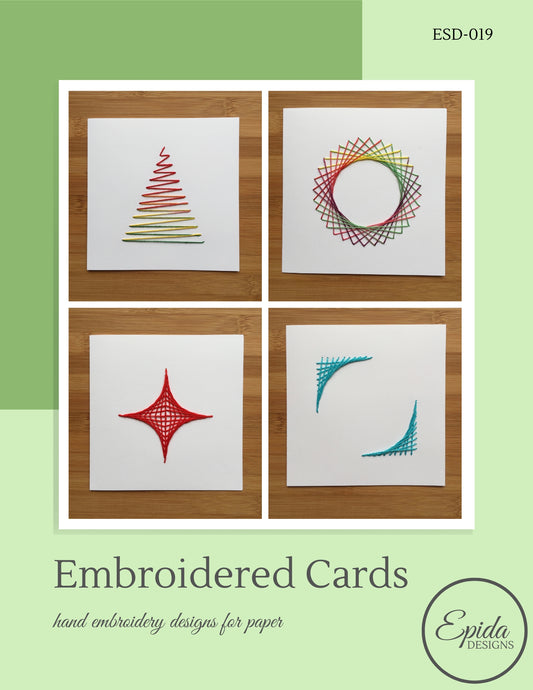 pattern cover for embroidered cards.