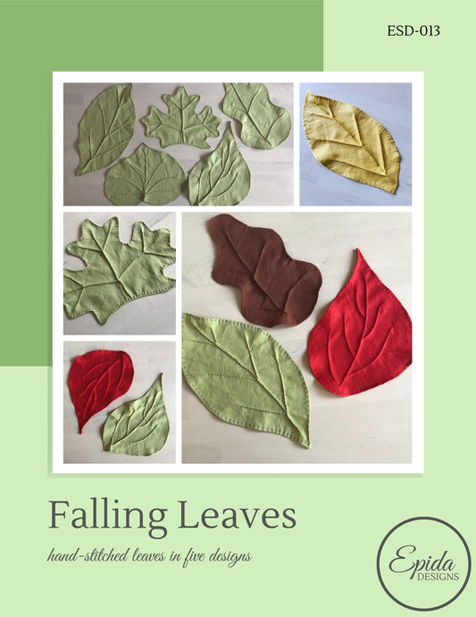 hand-stitched falling leaves pattern cover.