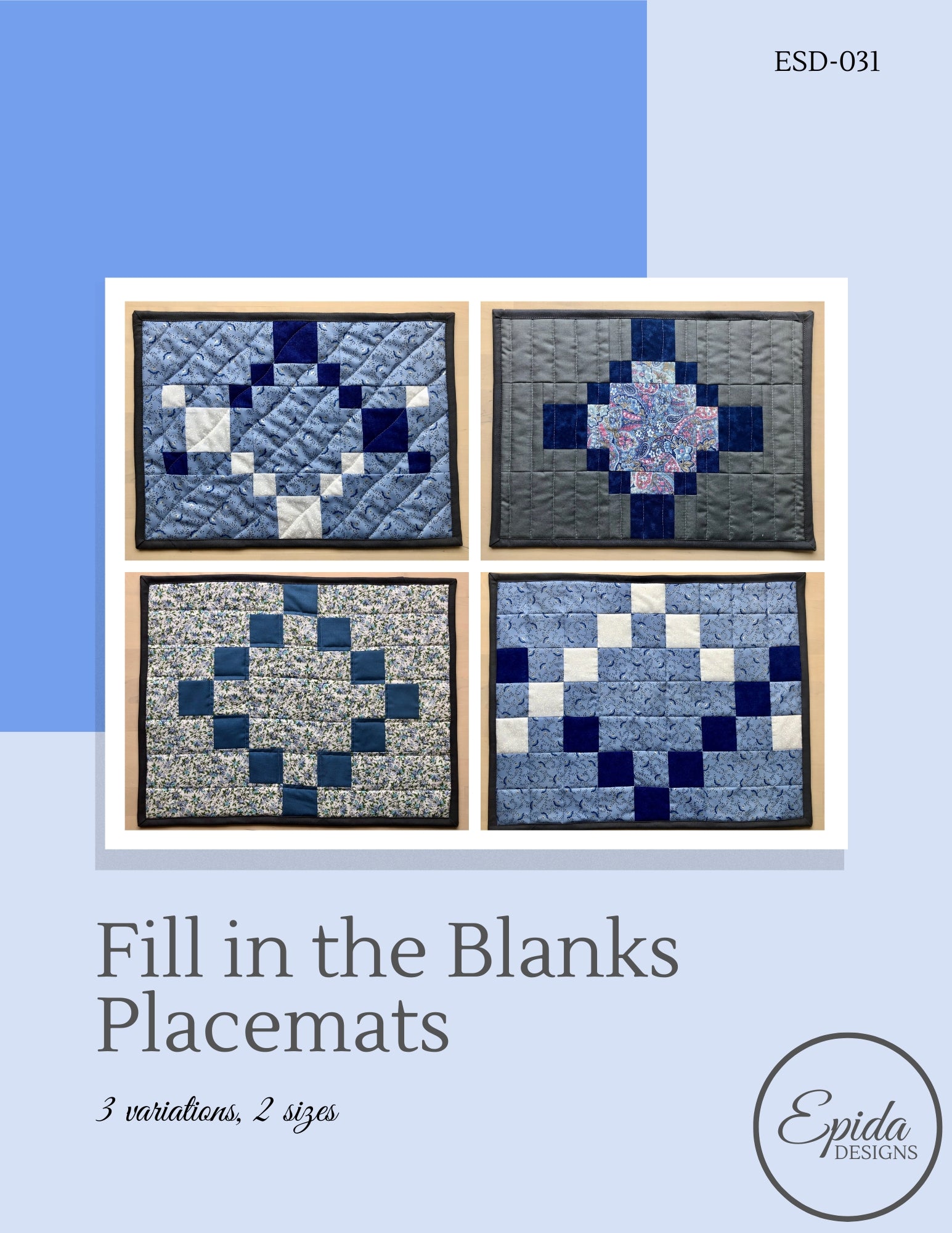 Fill in the Blanks Placemat pattern by Epida Studio.