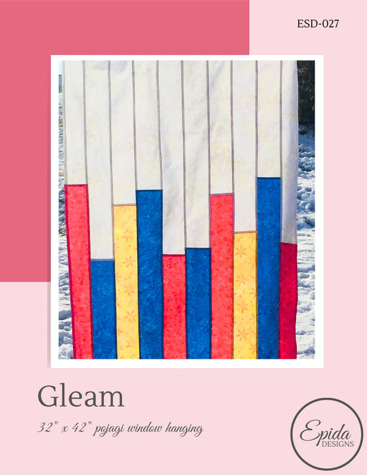cover of pattern for Gleam pojagi window hanging by Epida Studio and Designs.