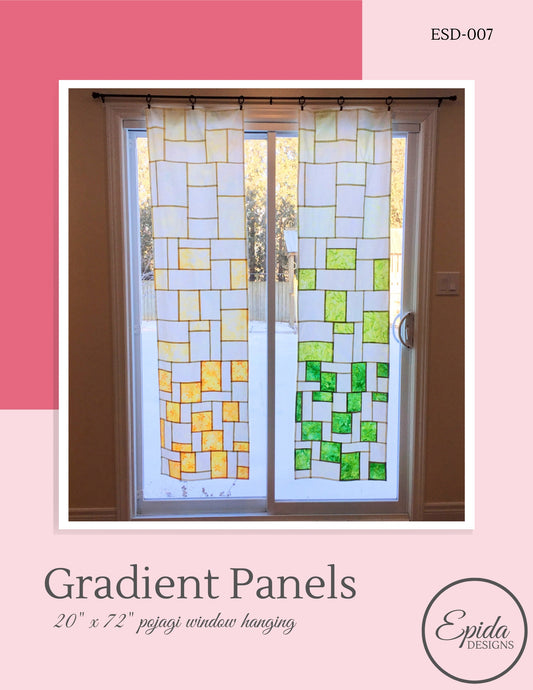 gradient panel window hanging by Epida Studio pattern cover.