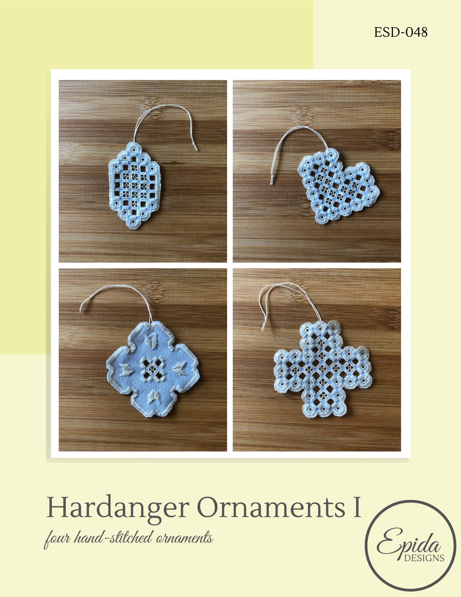 hardanger Christmas ornaments pattern cover.
