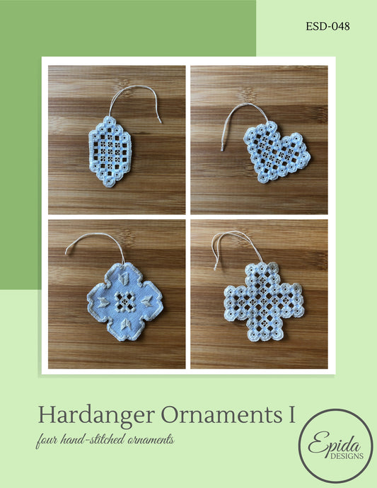 hardanger Christmas ornaments pattern cover.