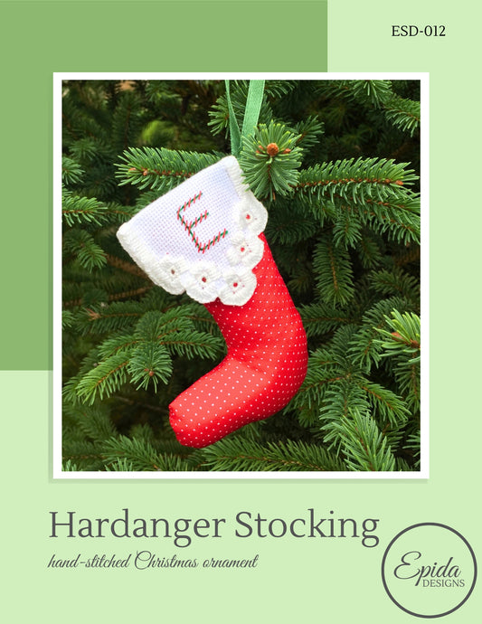 cover for hardanger stocking ornament pattern.