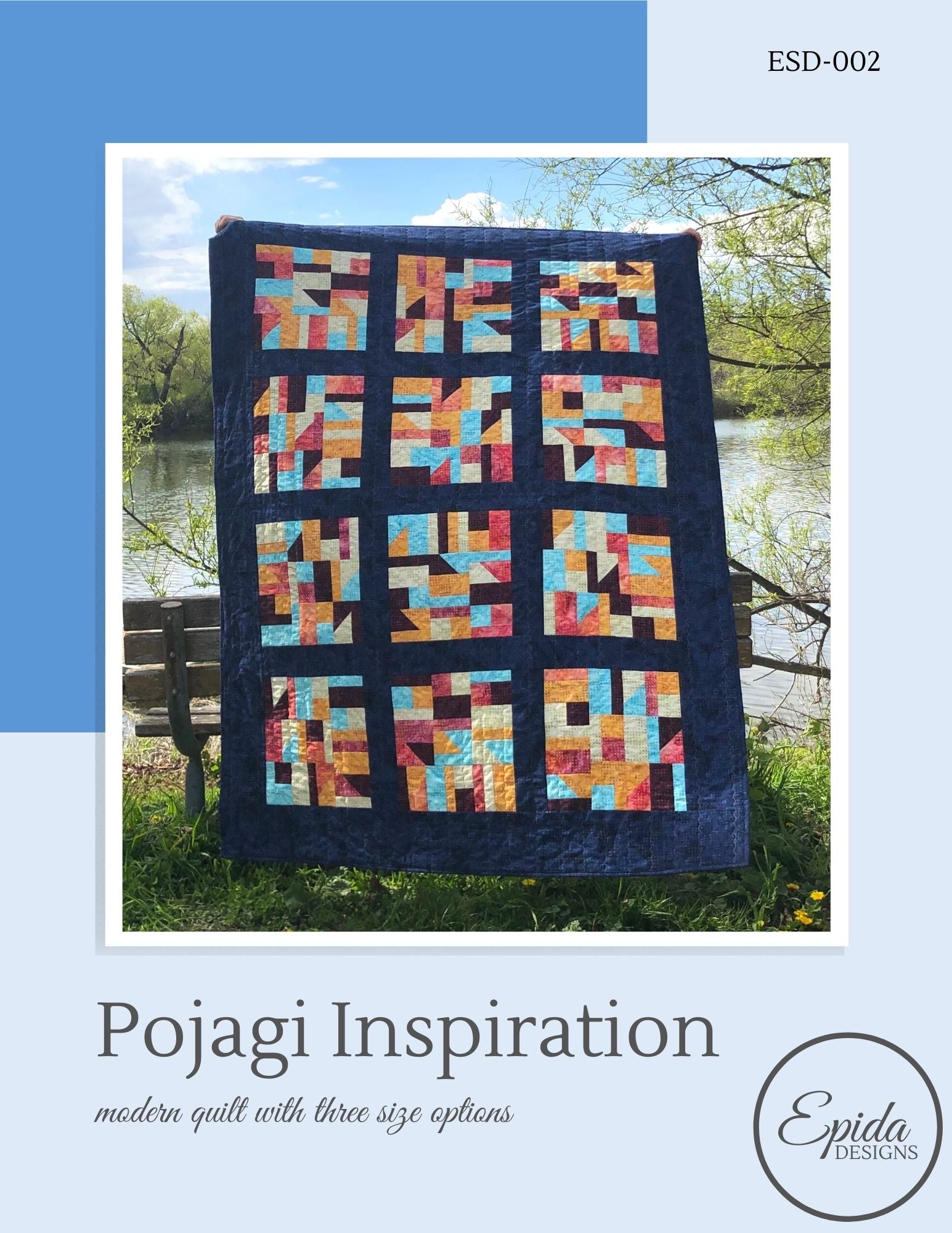 Pojagi Inspiration quilt pattern by Epida Studio.