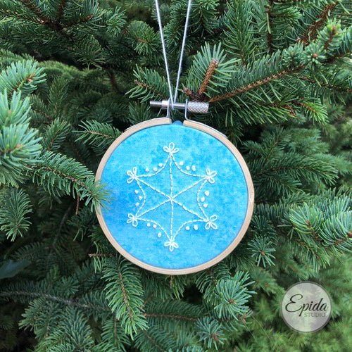 embroidered Christmas ornament.