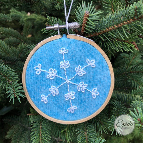 hand stitched snowflake.