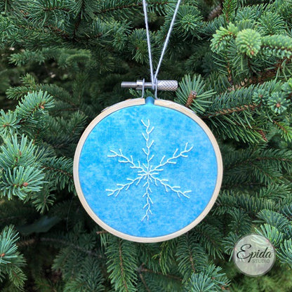 embroidered snowflake ornament.