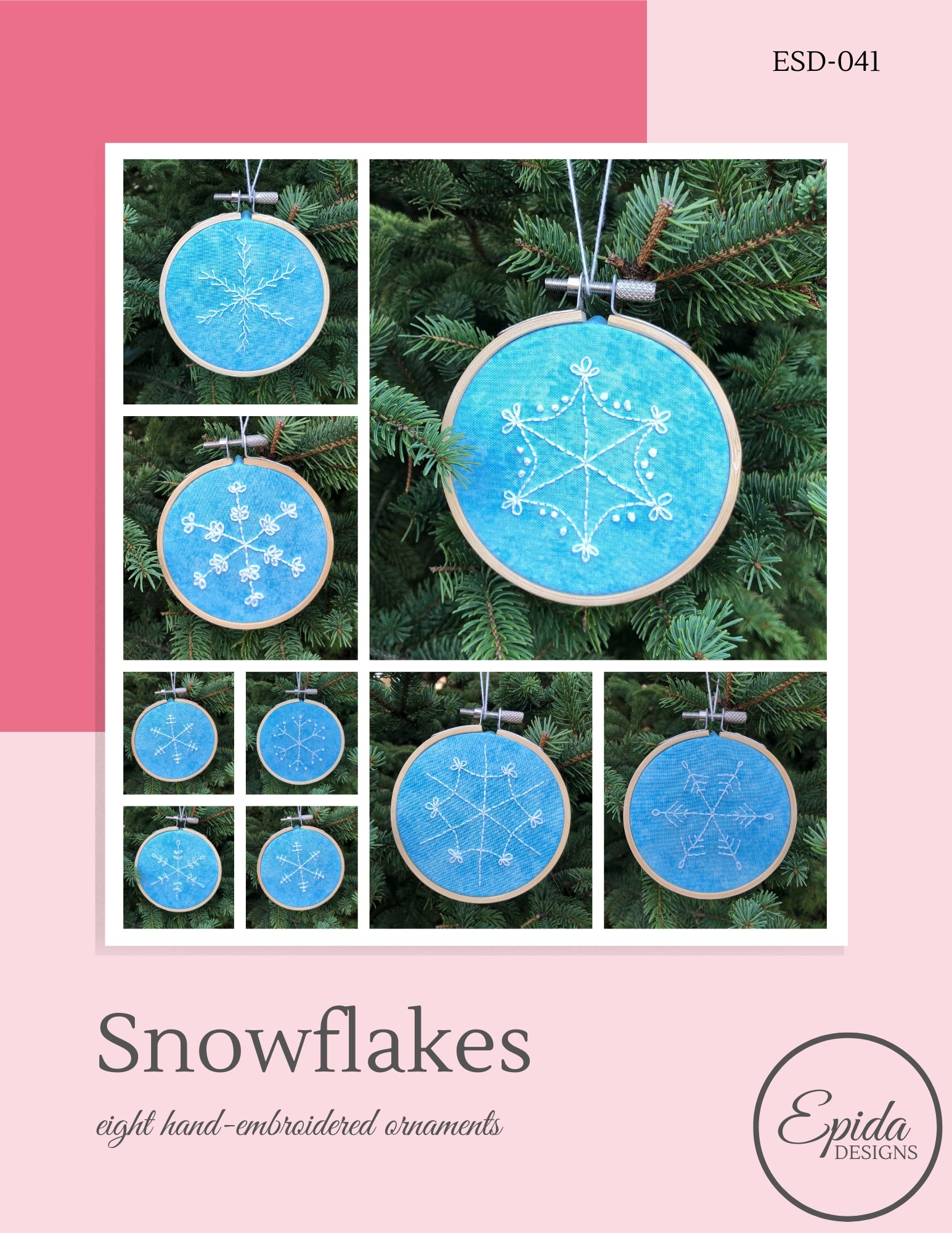 embroidered snowflake pattern cover.