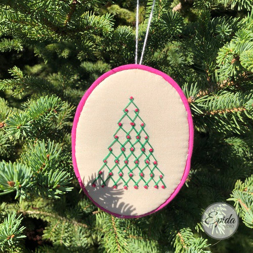 hand stitched Christmas ornament.