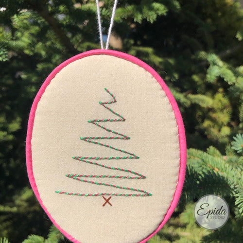 embroidered Christmas tree.