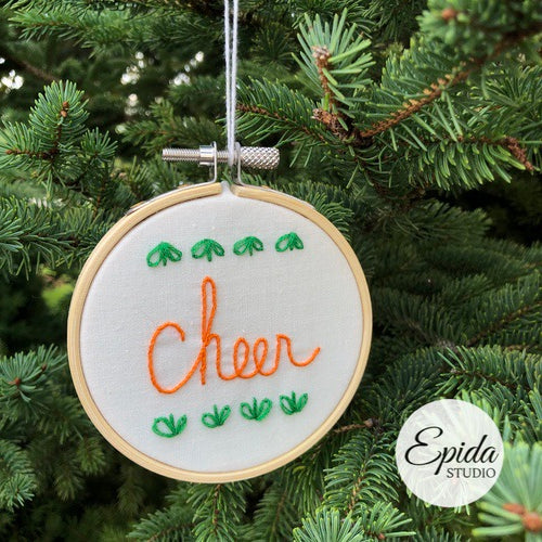 "cheer" Christmas ornament.