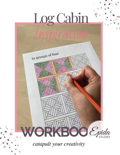 cover for log cabin inspiration workbook.
