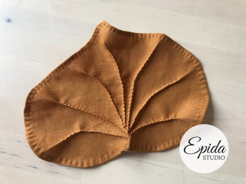 brown leaf made with linen.