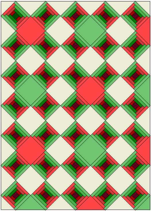 red and green courthouse steps quilt.