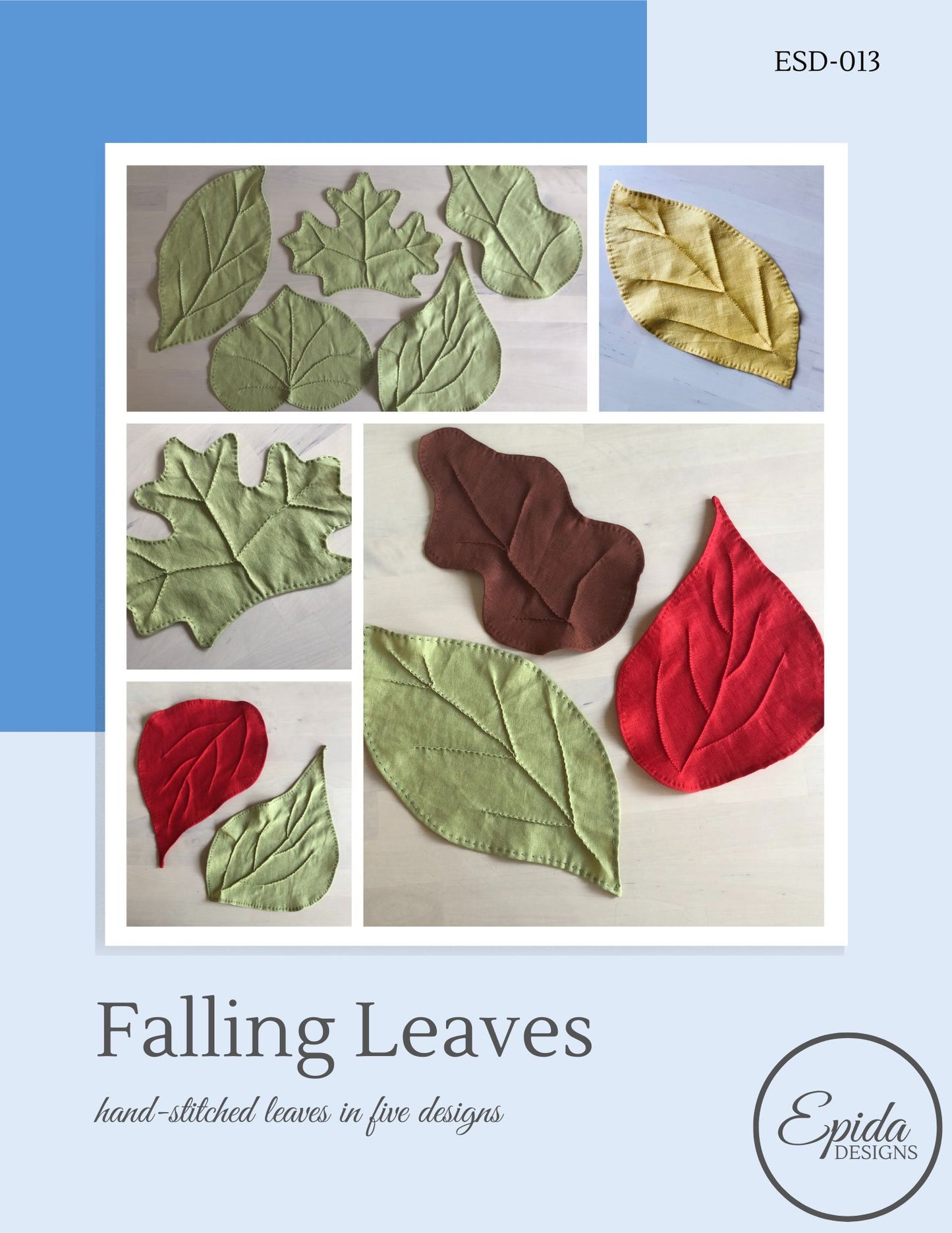 hand-stitched falling leaves pattern cover.