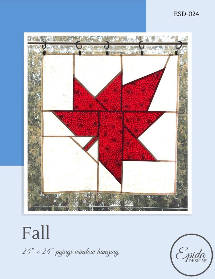 pattern cover for fall maple leaf pojagi window hanging by Epida Studio and Designs.