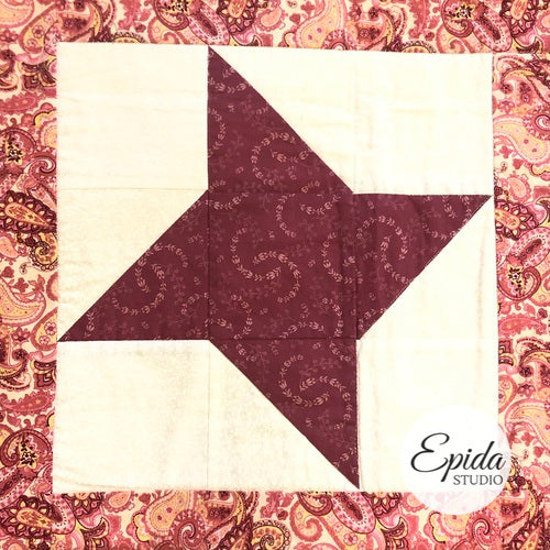 pink friendship star quilt block.