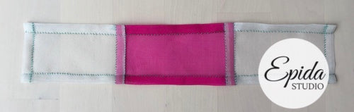pink silk bookmark.