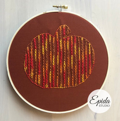 embroidered pumpkin.