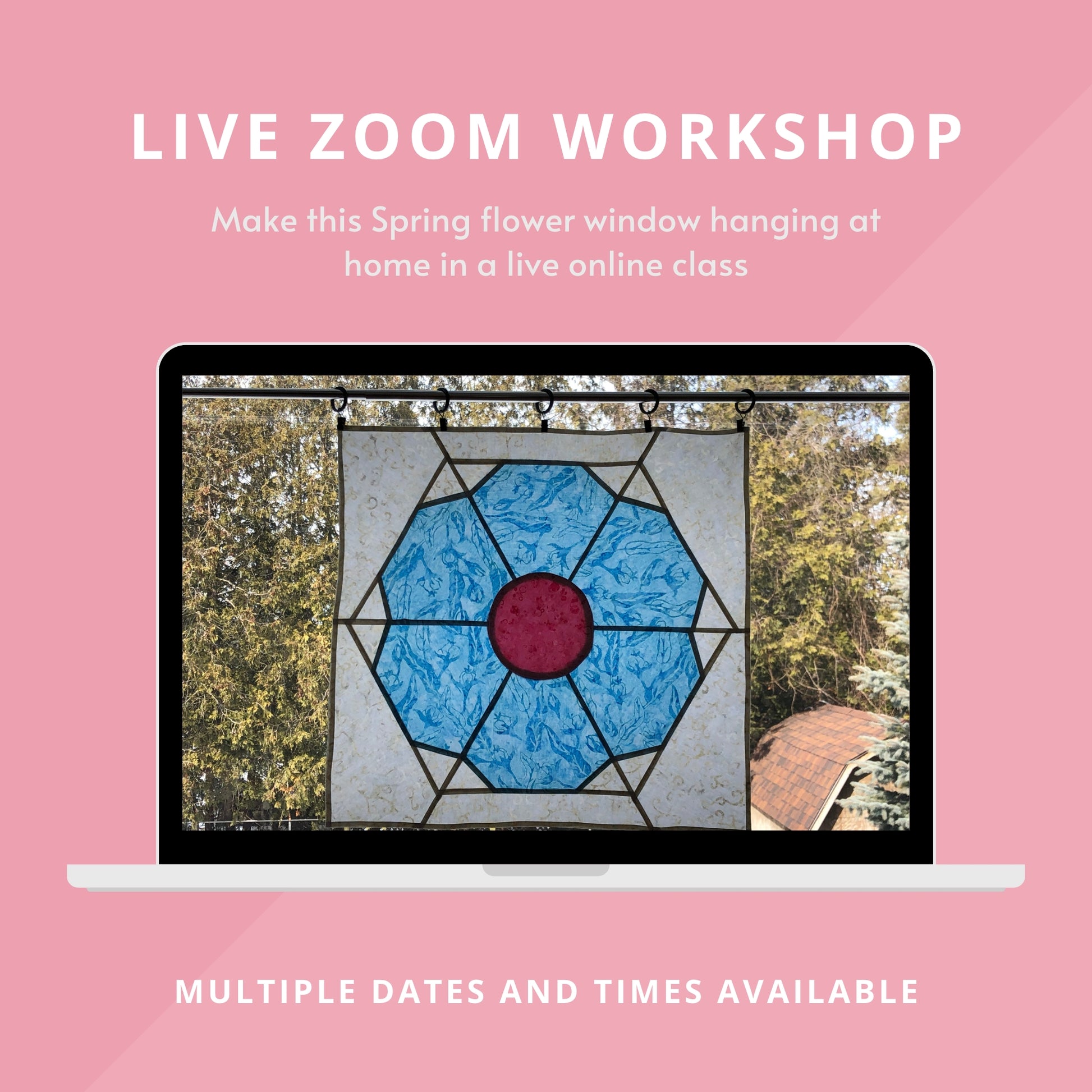 listing image for spring flower window hanging zoom workshop.