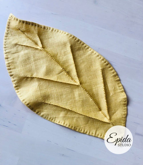yellow fabric leaf.